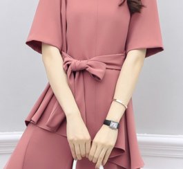 个子小腿粗的女人别穿紧身裤，试试阔腿裤套装，洋气的甩裙八条街