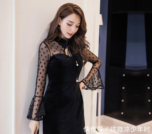 [减龄]今年春节流行的郝本风小黑裙太美了，70后女人穿尤其减龄！