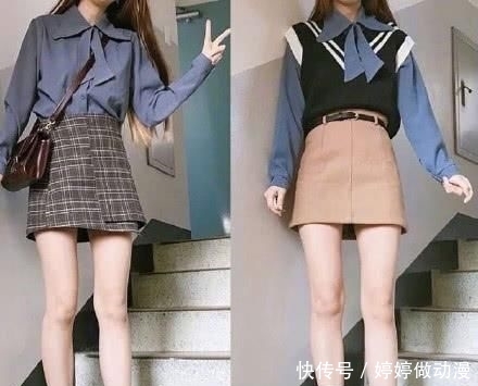  #气质#充满淑女气质的初春穿搭，温柔针织衫＋半裙，一起甜美的过春天吧