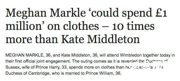 梅根花钱如流水？两月穿的衣服等于凯特一年置装费