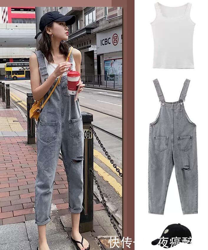  「尽显」潮味减龄穿搭牛仔背带裤，俏皮可爱尽显活力青春范，学生党必备哦