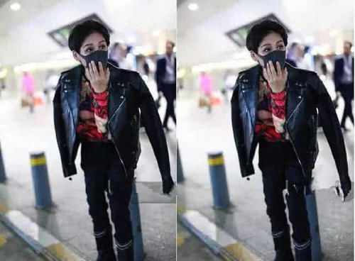 46岁宁静这一身太紧了吧，灰色连衣裙霸气现机场，网友：小11岁男