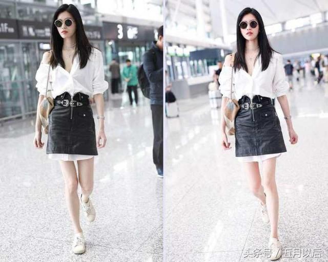 奚梦瑶不愧是超模,随便一穿就美成这样,不料却亮了脚踩的鞋子