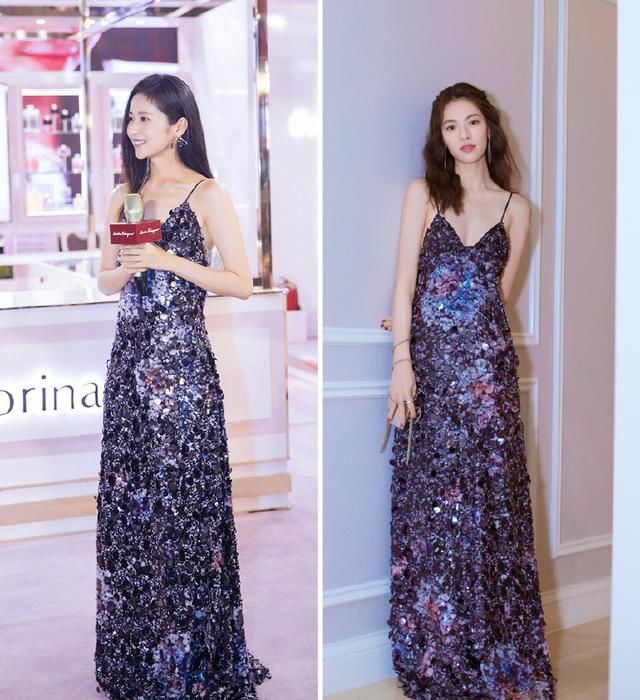 颖儿钟楚曦撞衫，穿同款吊带亮片裙，一个小家碧玉一个却大气成熟