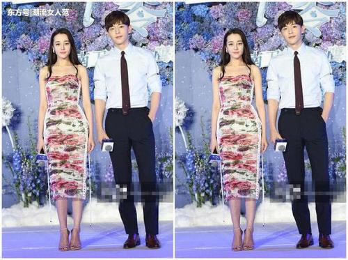 陈乔恩迪丽热巴同穿印花长裙,谁胖谁尴尬,14斤的差距一目了然