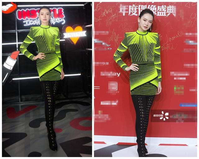 好衣架全靠P,戚薇穿“灯管装”精修图完爆超模,未修一言难尽