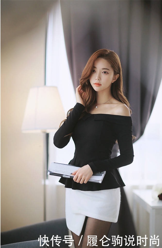 清新时尚的紧身裙美女，展现出完美的身材比例