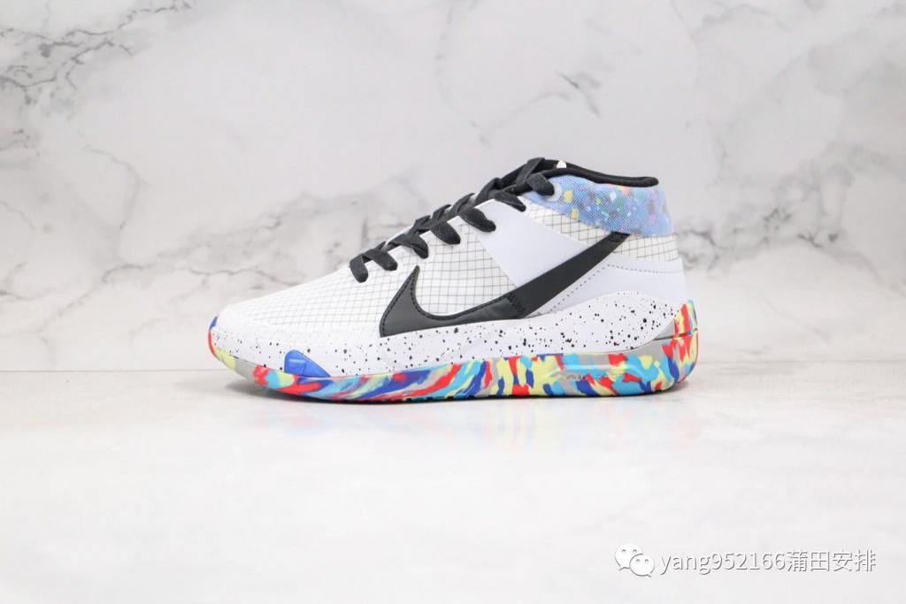  「Nike」耐克Nike KD13 EP杜兰特13代篮球鞋白彩虹配色