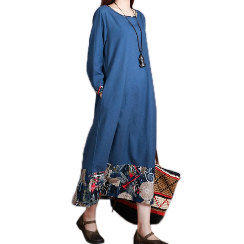 别傻傻穿打底裤了!今秋流行棉麻裙+平鞋，适合45-60岁女人