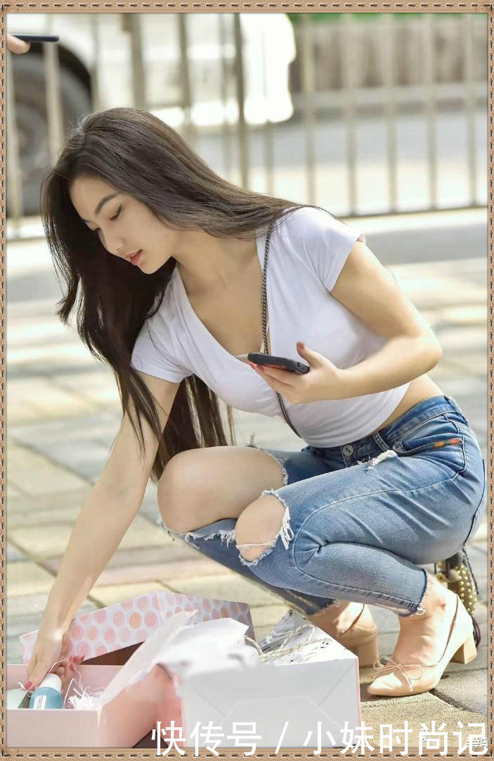 火爆|街拍:有一种“破洞裤子”又火爆了, 穿上身后, 连弯腰也无法完成