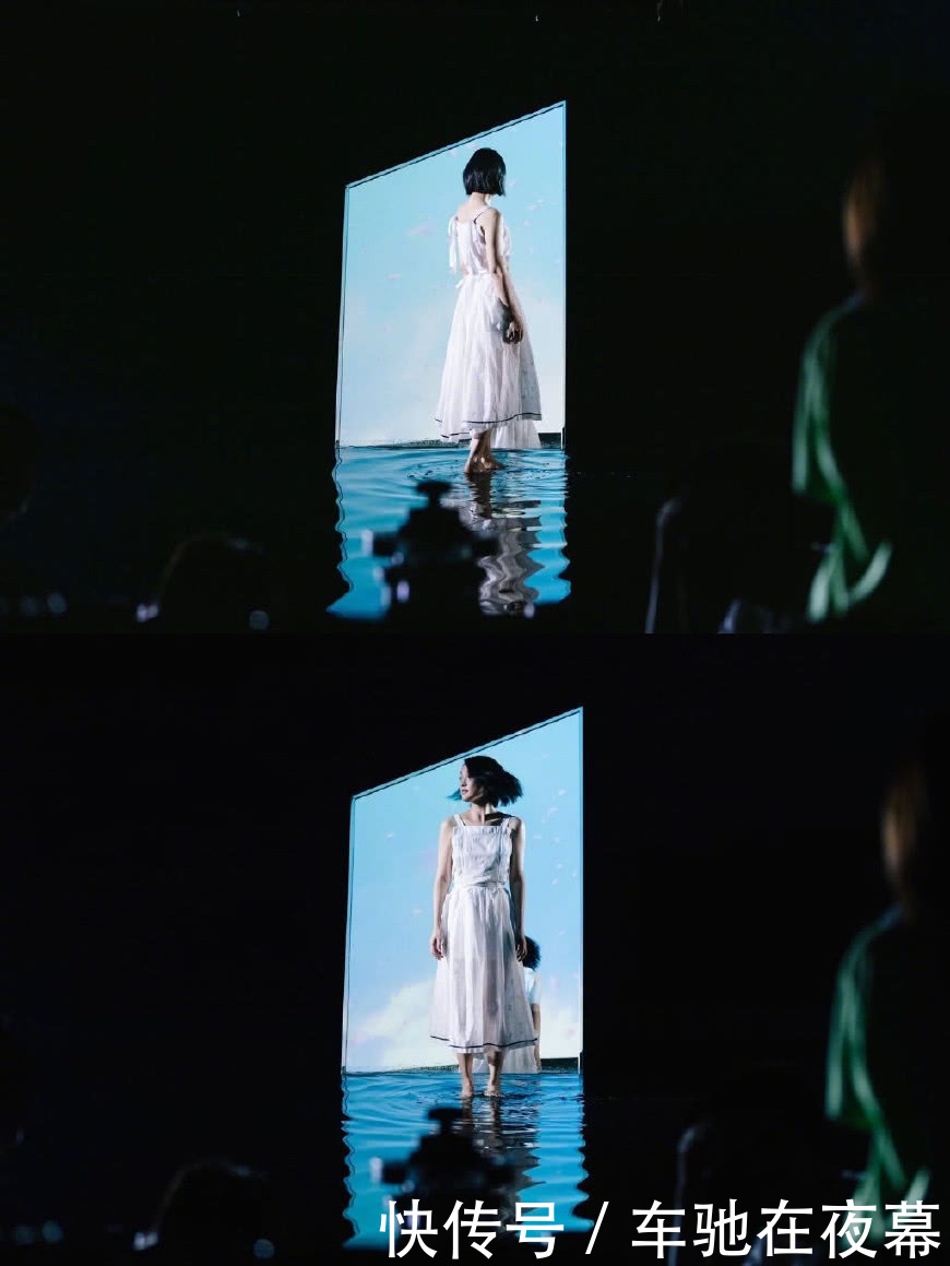 殷桃罕见现身，穿白色连衣裙好清新，38岁这样穿照样美得脱俗！