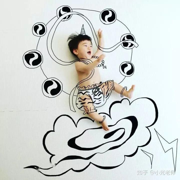  「作品」会画画的老爸把儿子画进了宫崎骏的作品，这才叫真正的“晒娃”！