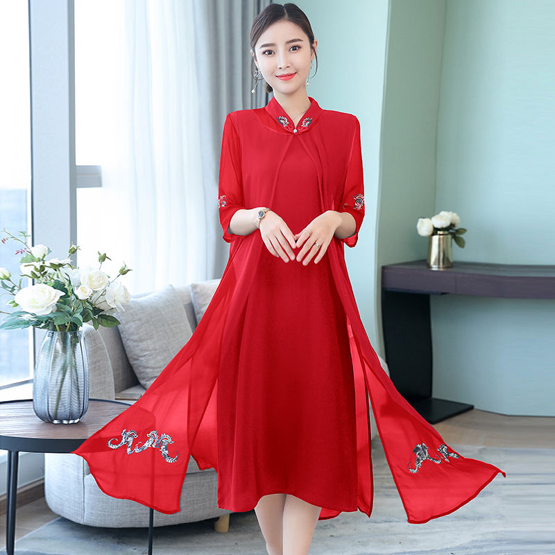 十件旗袍也比不过这仙女裙!200斤表姐穿上瘦成闪电，美到窒息