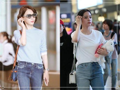 同穿紧身牛仔裤，当41岁的陈数遇到18岁的娜娜，你更欣赏哪