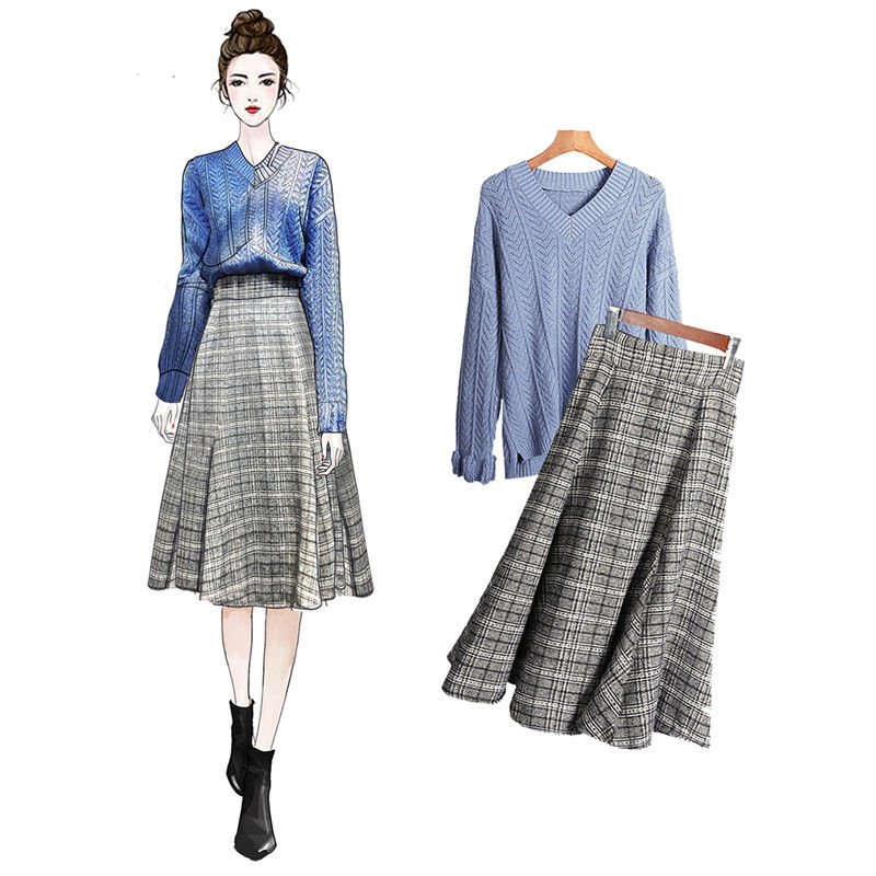 别再乱穿了!今秋流行:毛衣+套裙，分分钟变女神，太美了