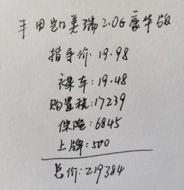  『买房』丰田凯美瑞如何，究竟值不值得，2.0L豪华版全款买房落地式要多少钱？