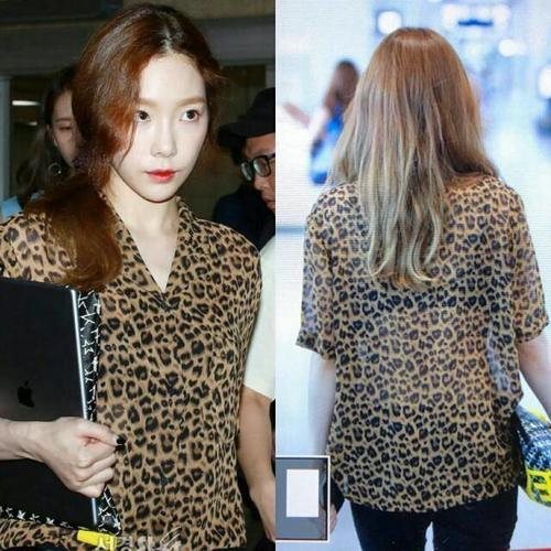 奚梦瑶身穿霸气豹纹衫,性感爆表!和李圣经,泰妍撞衫也丝毫不输