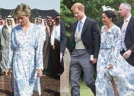 梅根4次撞衫：气质比不上戴安娜，优雅不如凯特，每一次都输很惨