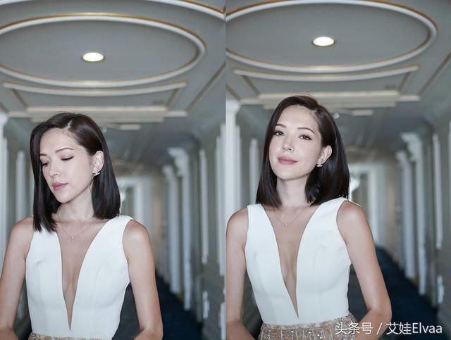 34岁许玮宁穿领口低到肚脐眼的上衣，下装还是露腿装，真的是太拼