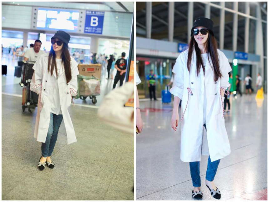 49岁伊能静厉害！一身白衣牛仔裤愣是穿成29岁，网友：秦昊好福气