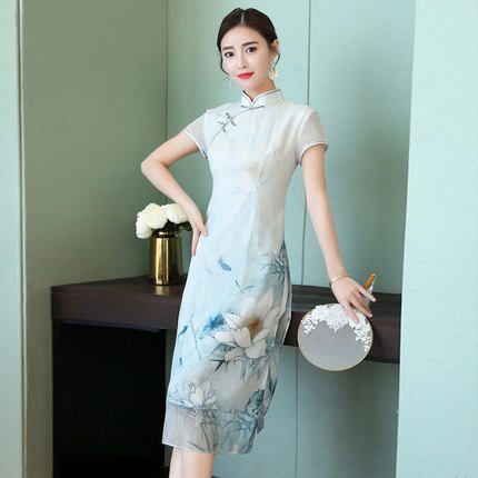 没有好身材也能穿得漂亮，中国风改良旗袍连衣裙，更显得高贵迷人