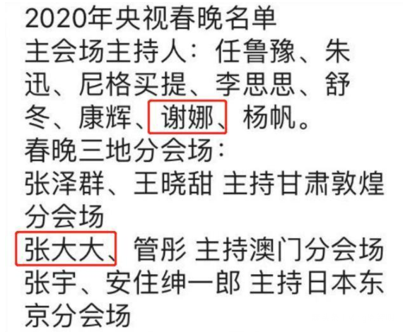 2020央视春晚主持人谢娜