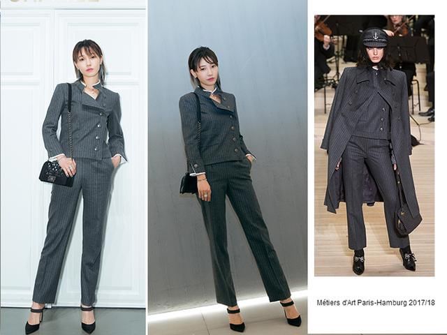 JENNIE撞衫大一轮的白百何,网友:年轻在时尚面前不见得是优势