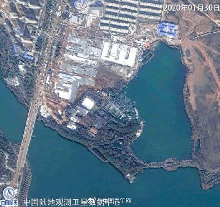 从太空看火神山天眼见证中国速度!