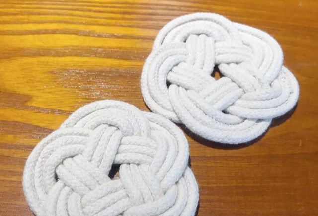『编绳』结绳编织DIY,棉绳就能编个好看又实用的杯垫,编绳附教程!