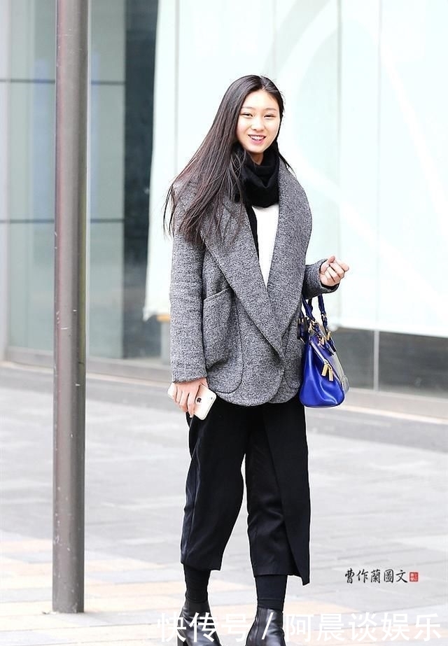  『气质』又肥又短的七分阔腿裤，美女却能穿出高挑颀长还有好气质