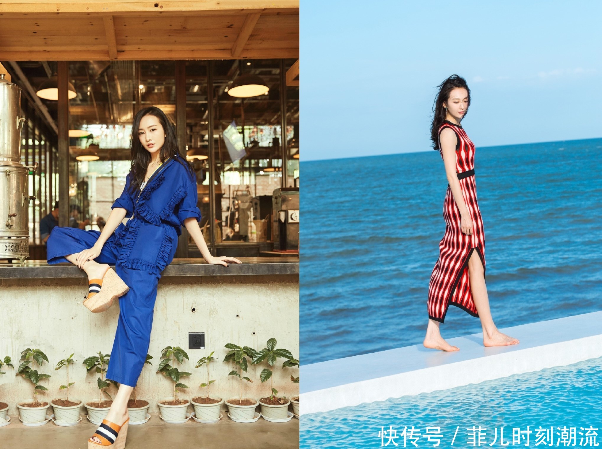 王鸥上身穿得让人挪不开眼，网友：只有平胸才敢这样穿！