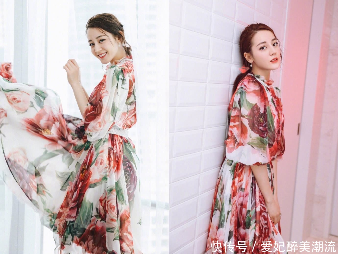 陈乔恩撞衫迪丽热巴,差距真不是一般大,网友:姜还是老的辣