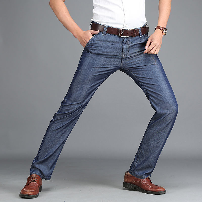 突然发现!老公把旧牛仔裤都换成了“天丝裤”，高档、不闷热