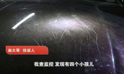 花猫|4个孩子爬车顶,轿车变“花猫”定损2万1,家长:赔你1000要么起诉