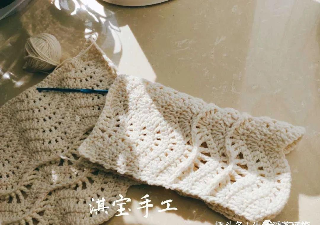 『手工』钩针编织镂空花样开衫,DIY手工编织附说明和图解
