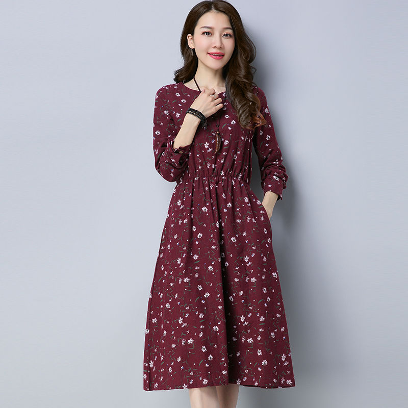 中秋新上了一波中高级“棉麻”秋裙，时尚美嫩，有一件就足够美了