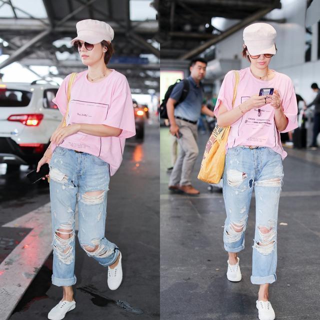 马伊琍太会穿了，一身“画出”好身材的裙子，趣味减龄又可爱十足