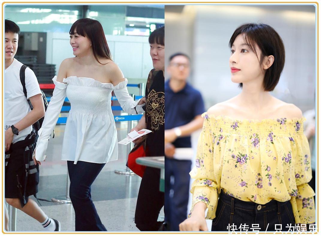 钟丽缇都48岁了,还学张俪穿一字肩装嫩,网友:阿姨能别装了吗?