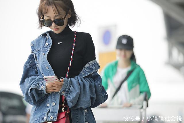 37岁杨蓉现身机场，本尊比电视还上还美，可大家注意力都在腿