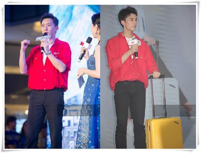 韩庚是吃仙丹了么？34岁穿红衬衫嫩过18岁吴磊，难怪卢靖姗那么爱