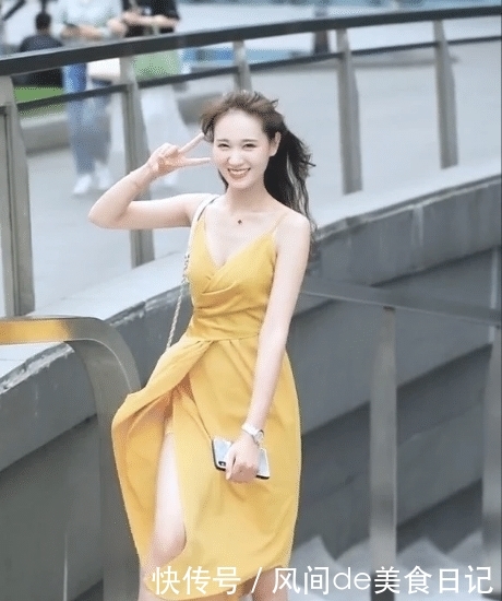「小姐姐」小姐姐一身黄色连衣裙,清新可爱又迷人,满满的优雅少女气质