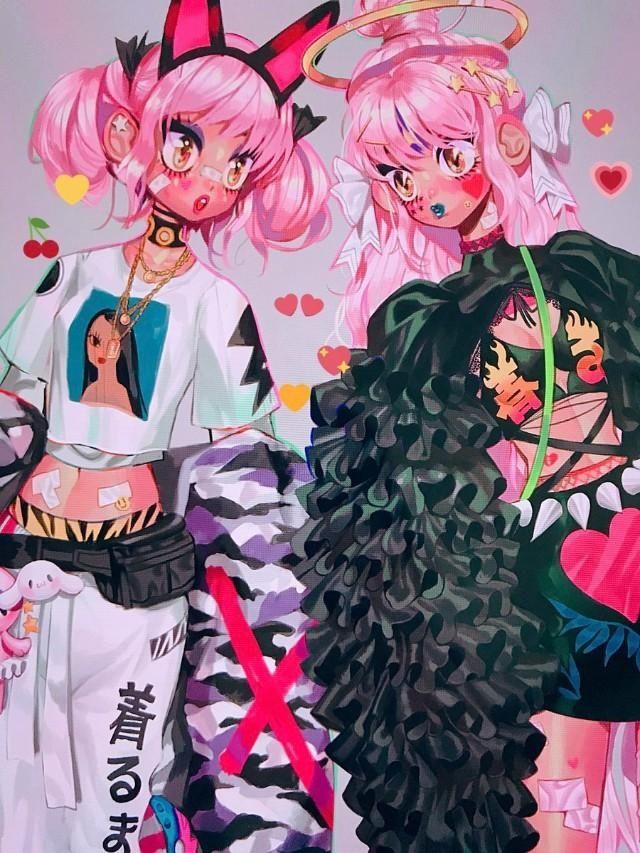  『粉色』一组粉色系动漫少女插画，却不是那么可爱的人物形象！