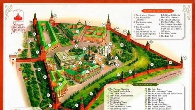 富丽堂皇的克里姆林宫，猜猜普京的办公室在哪里？