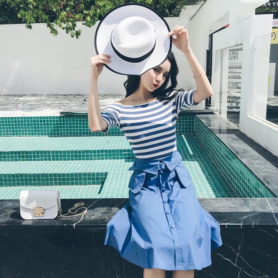 老婆从不穿阔腿裤，就爱穿半身裙，穿上美的让人无法自拔